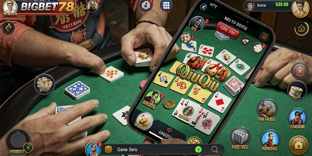 Tampilan gameplay QiuQiu yang mendebarkan di BIGBET78.