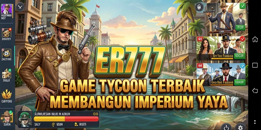 Tampilan gameplay seru di dalam ER777, bangun imperium bisnis Anda.