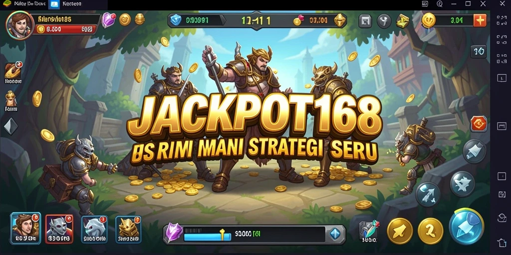 Tangkapan layar utama JACKPOT168 menampilkan aksi strategi yang seru.