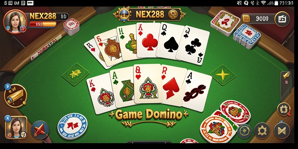 Tampilan gameplay seru dalam NEX288 game Domino.