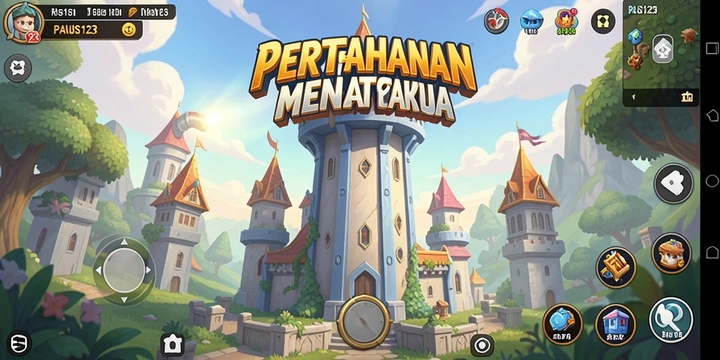 Tampilan gameplay seru dalam Tower Defense PAUS123.