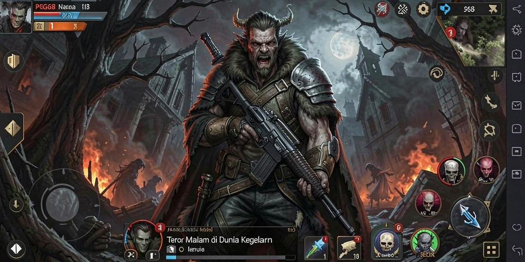 Menampilkan gameplay PGG68 yang mencekam dengan suasana penuh ketegangan.