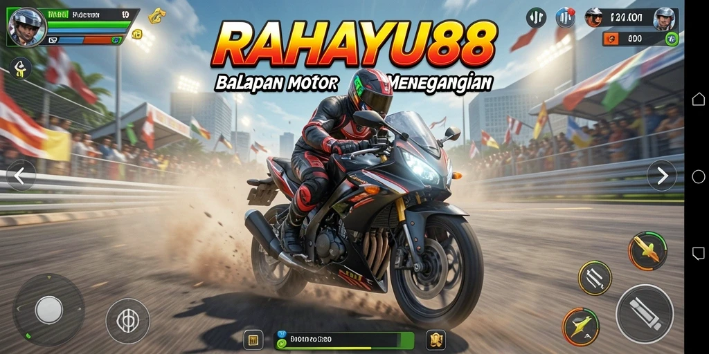 Tampilan aksi balapan motor yang mendebarkan di RAHAYU88.