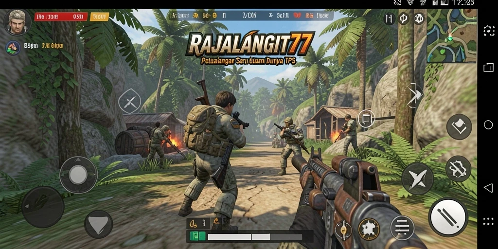 Tampilan menarik dari gameplay RAJALANGIT77 dalam aksi TPS.