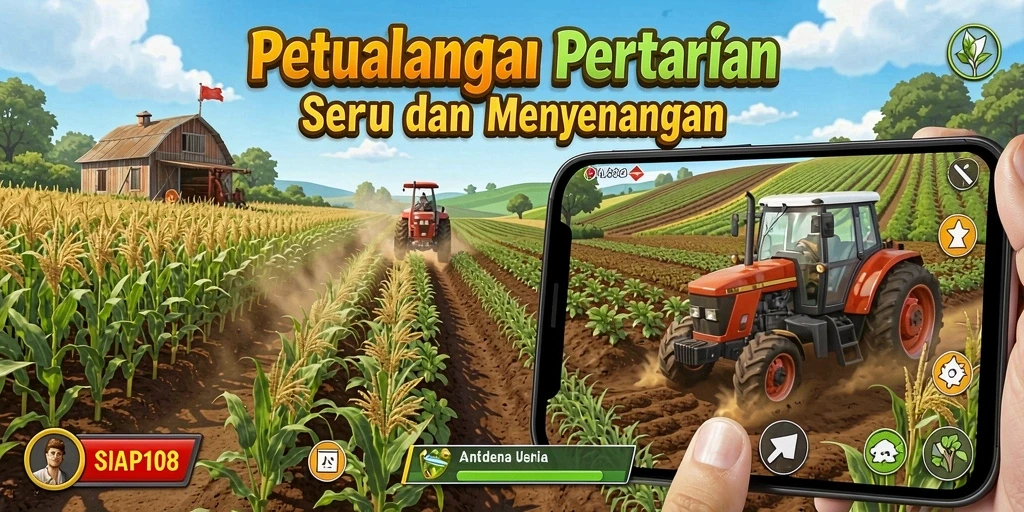 Gameplay seru bertani dengan berbagai tanaman dan hewan.