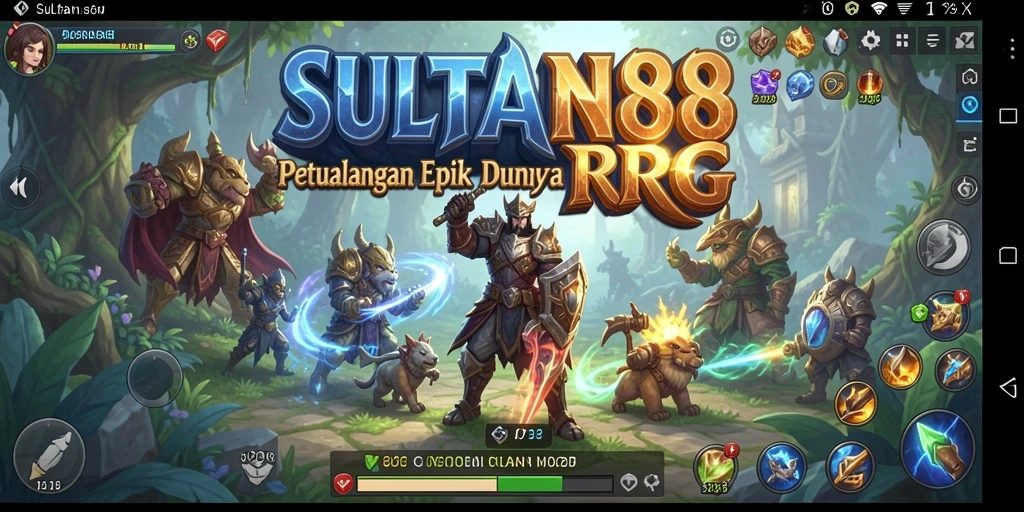 Tampilan gameplay SULTAN88 yang menampilkan pertarungan epik dan karakter menarik.