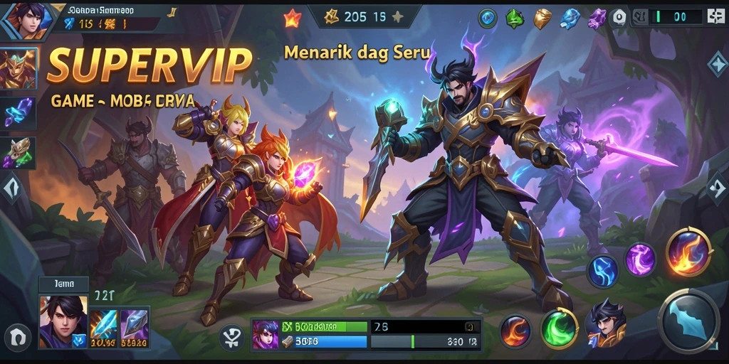 Tangkapan layar menunjukkan aksi seru di arena game MOBA.