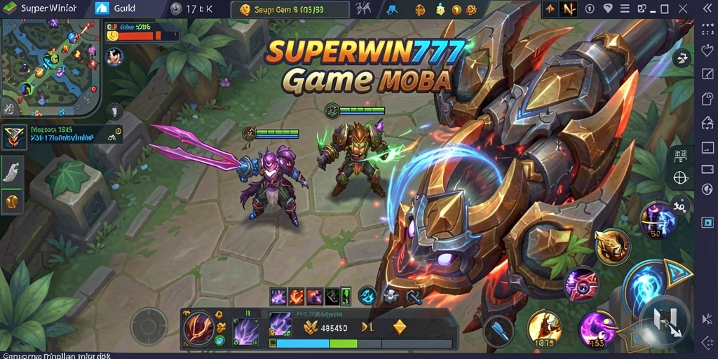 Tangkapan layar gameplay SUPERWIN777 yang menampilkan aksi seru dalam pertarungan tim.