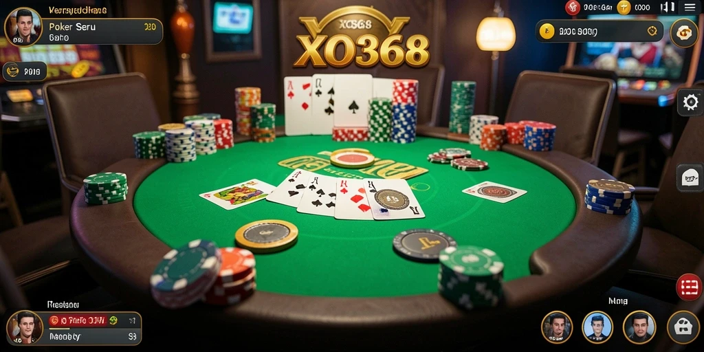 Tampilan gameplay menarik dari aplikasi poker XO368.